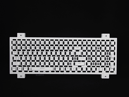 雷柏白色鍵盤激光打標