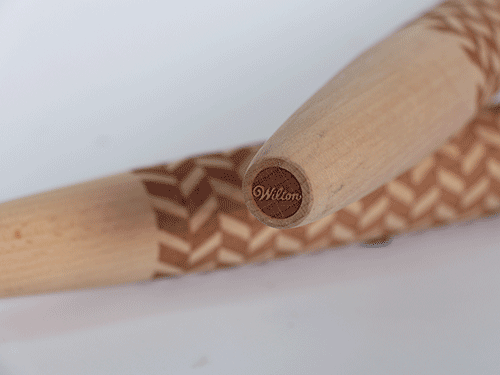 橡木擀麵杖360o旋轉打標