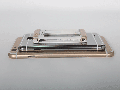 銀色手機殼 旋轉（zhuǎn）打標