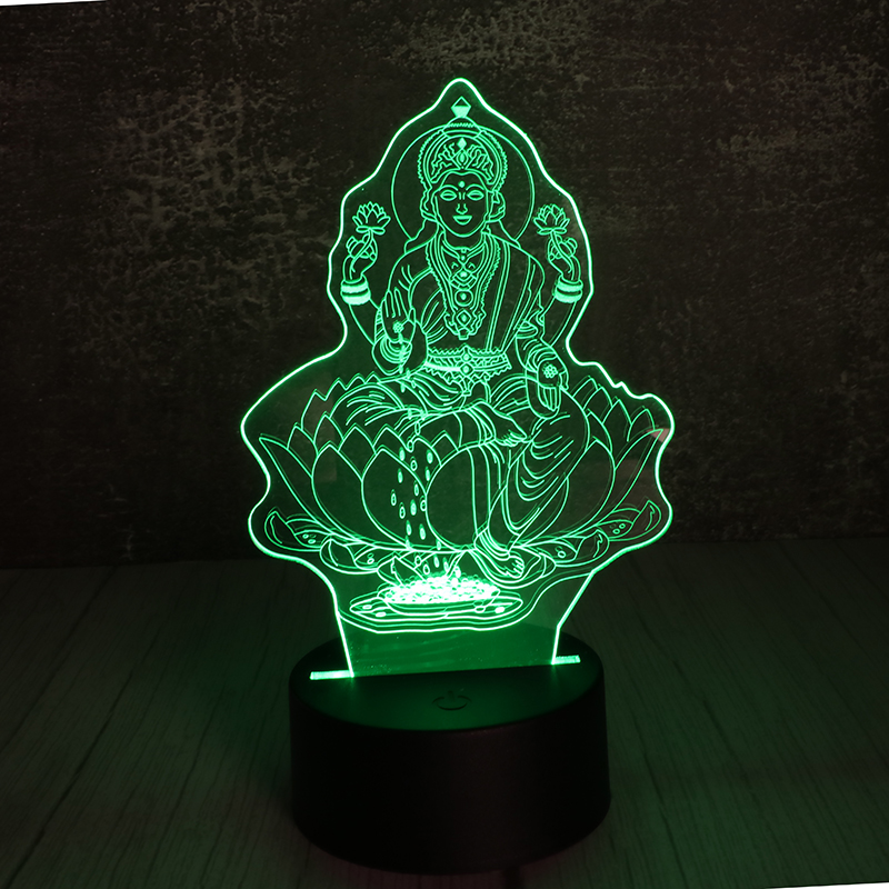 3d立體小夜燈亞克力小夜燈led插電小夜燈創意觀音（yīn）小夜燈定製