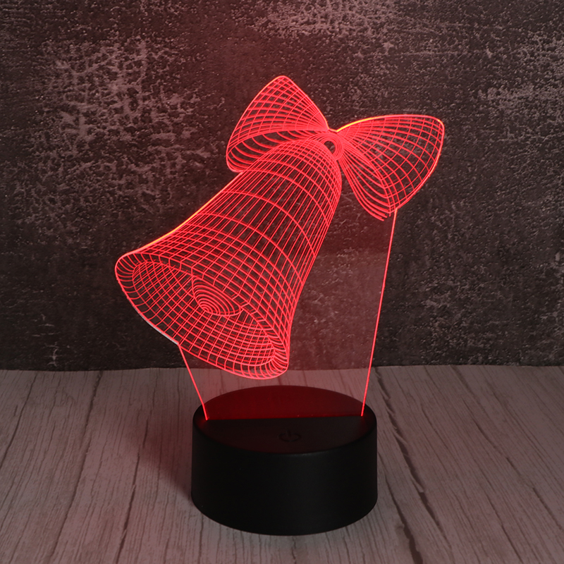 3d立體充電小夜燈創意亞克力led充電小夜燈鈴鐺廠家定製