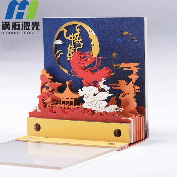 嫦娥奔月古風中國風立（lì）體紙雕模型3d便簽紙批發