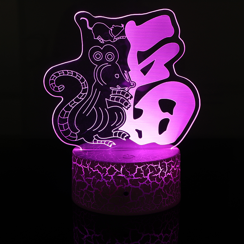 3d激光加工小夜燈創意亞克力立體激光雕刻小夜（yè）燈定製