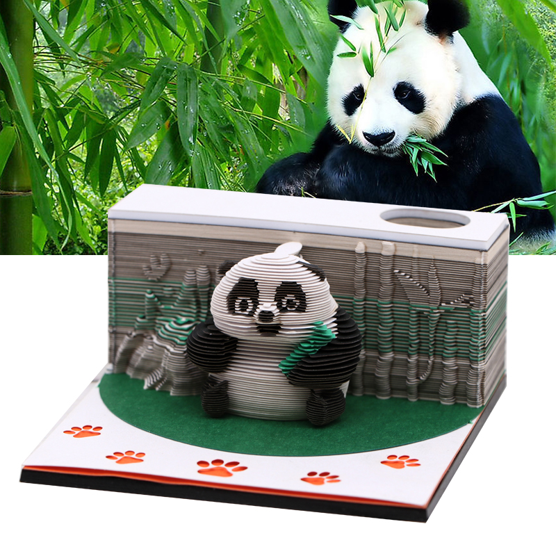 3d模型便（biàn）簽（qiān）紙（zhǐ）創意立體模型便簽紙立體熊貓便簽紙廠家定製