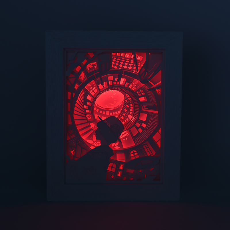 3d光影卡（kǎ）通紙雕燈意卡通紙雕燈擺件紙雕剪影燈（dēng）畫廊迷宮廠家定製