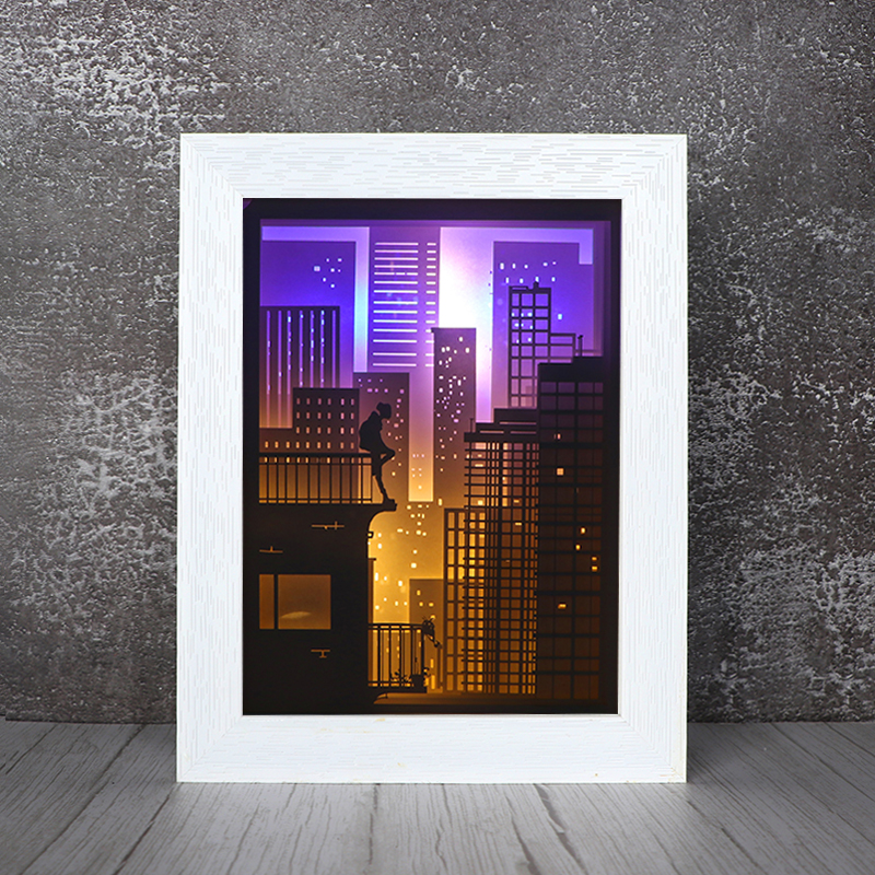 3d光影紙雕燈擺件創意鏤空紙雕（diāo）剪影（yǐng）燈（dēng）擺件迷途（tú）廠家（jiā）定製