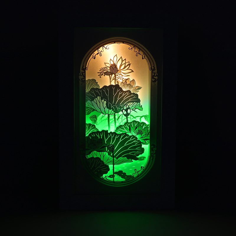 創意古風紙雕燈3d立體光影紙雕燈中國風紙（zhǐ）雕燈荷塘月色廠家定（dìng）製