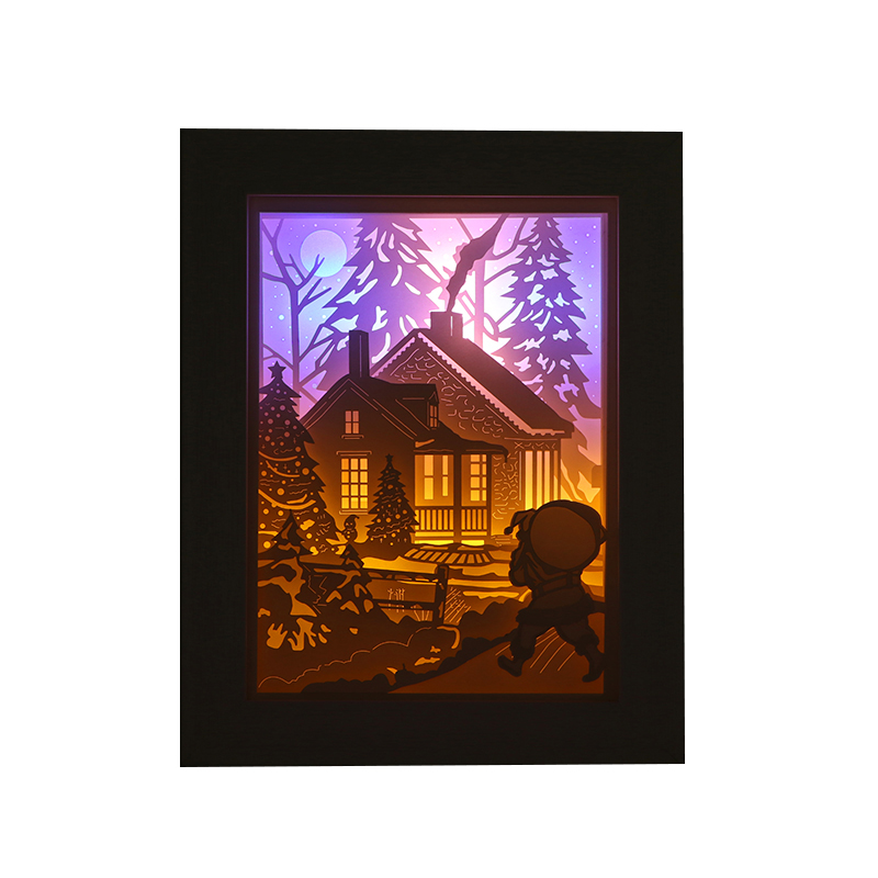 3d光影紙雕燈台燈創意鏤空台燈紙雕燈擺件廠家定製