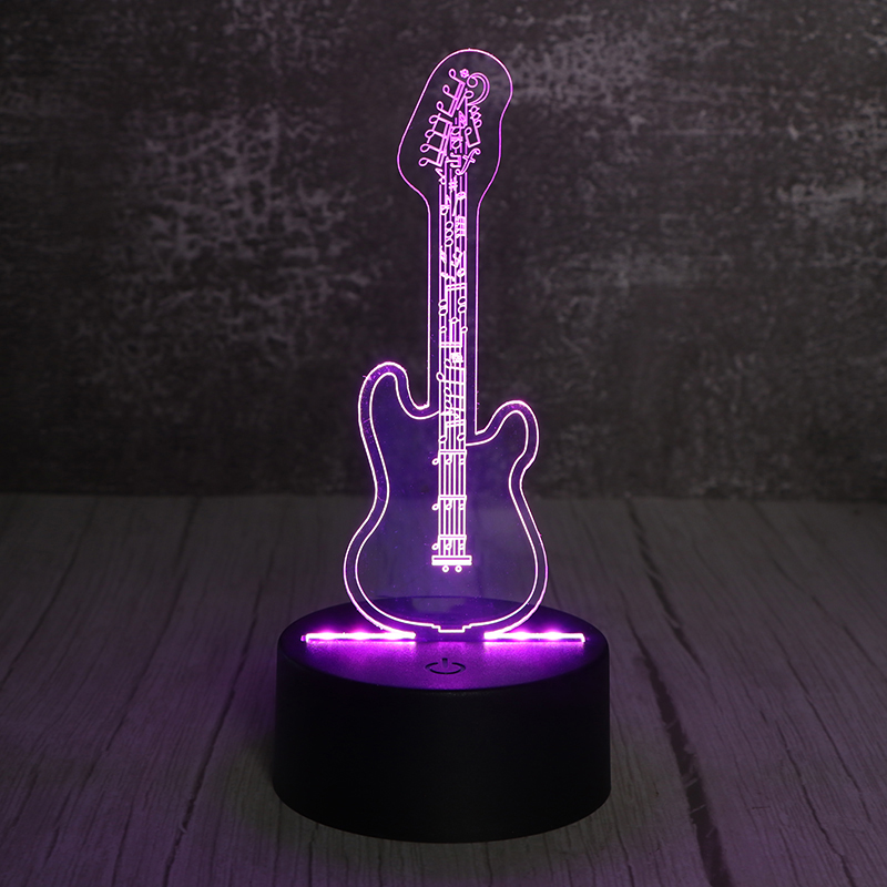 3d觸摸開關小夜燈立體發光led小夜燈小提琴夜燈廠家定做
